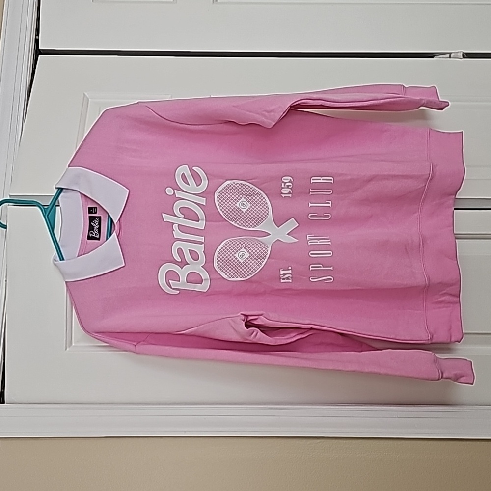 Barbie Pickleball Sweatshirt with faux collar(L)
